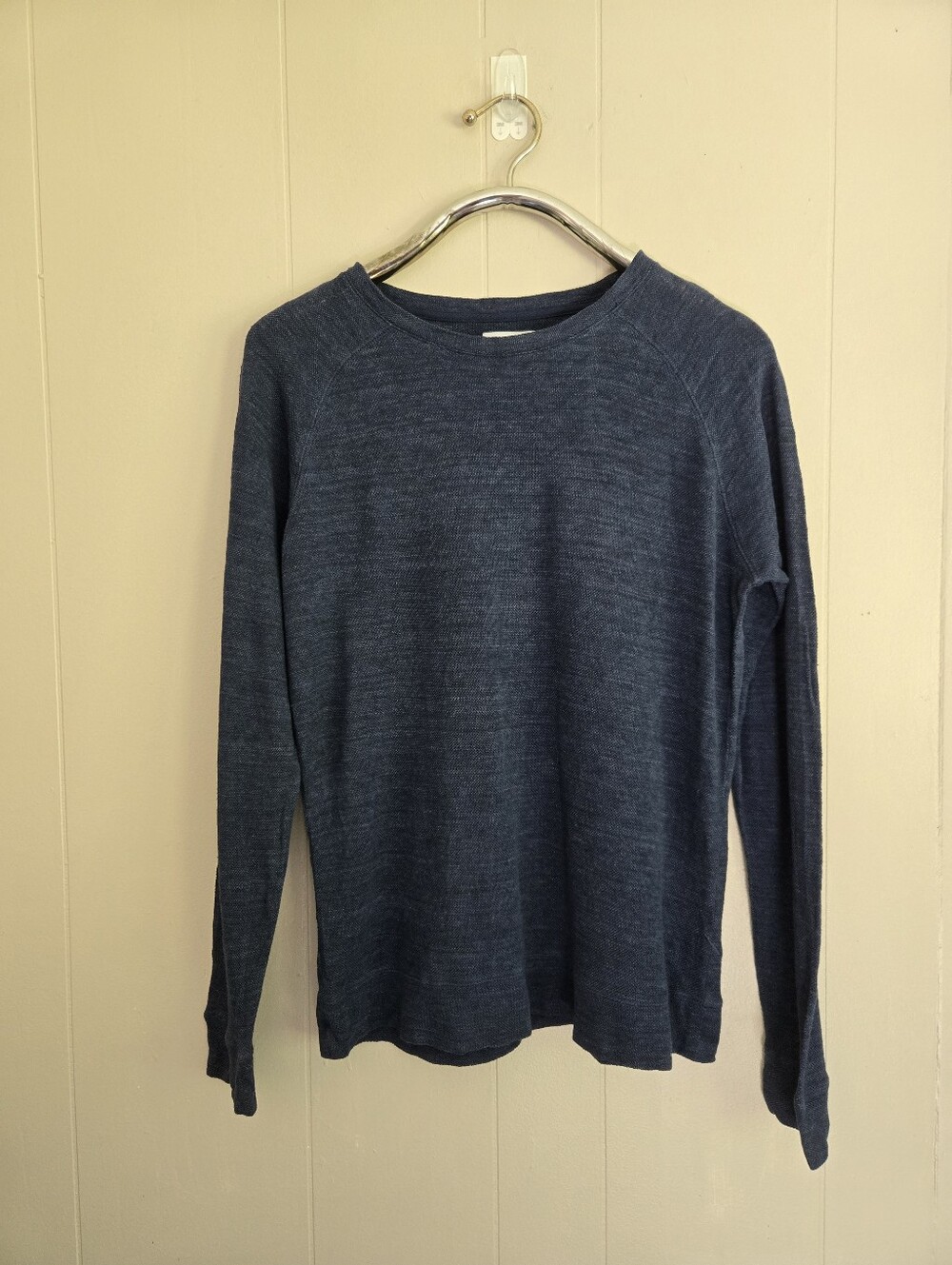 Saturdays New York City Men's 100% Linen Shirt Long Sleeves Navy Blue M
